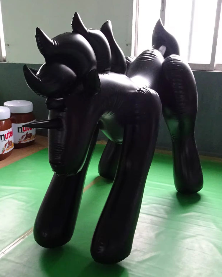Inflatable unicorn blank black w/sph